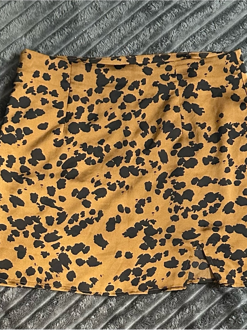 Zaful Black and Tan Leopard Print Mini Skirt